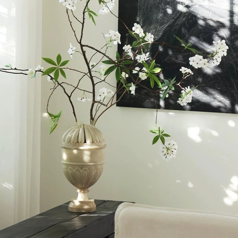 Imitation jade old French retro vase, high-end art ornament