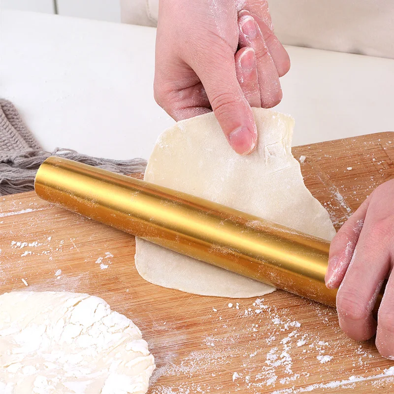 1 PCS Stainless Steel Matt Sanding Rolling Pin Pizza Pasta Non-Stick Cake Accessories Kitchen Roller Baking Tools