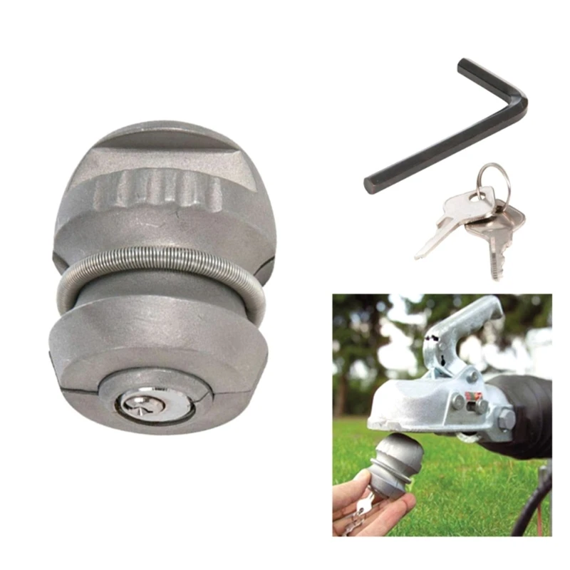 Anti-Theft Security Caravans Trailer Lock with 2 Keys, for Comment Trailer Ball Coupling Security Ball Lock for Caravans