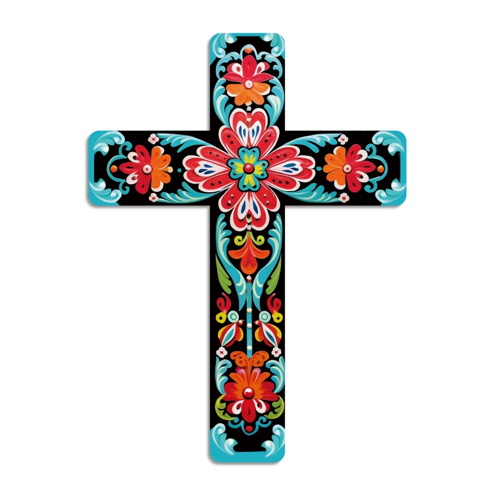 Croix Murale En Résine Style Rustique – Décoration Religieuse Élégante Pour Salon, Chambre Ou Bureau, Ambiance Sérénité Et Foi