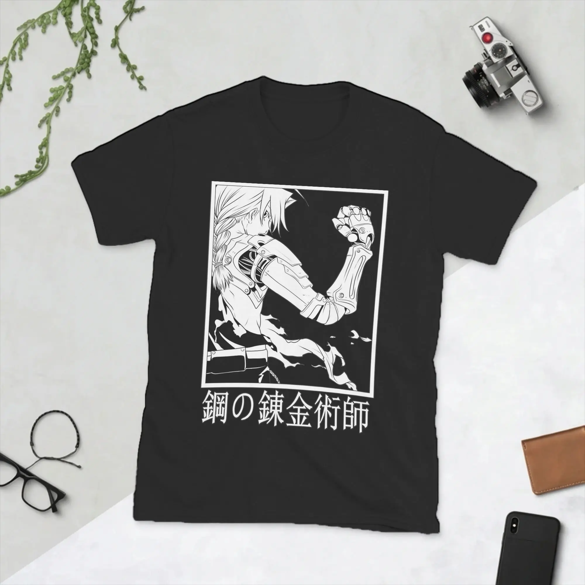 Camisetas de manga corta de Fullmetal Alchemist para hombre, camisetas de algodón con diseño de Edward Elric, camiseta de cuello redondo con humor, camiseta de talla grande