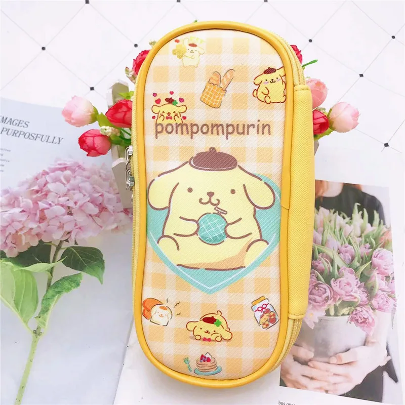 Sanriod Anime Melody Kuromi Cinnamoroll Pencil Case Cartoon Cosmetic Travel Storage Bag Kawaii Maiden Girl Stationery Supplies