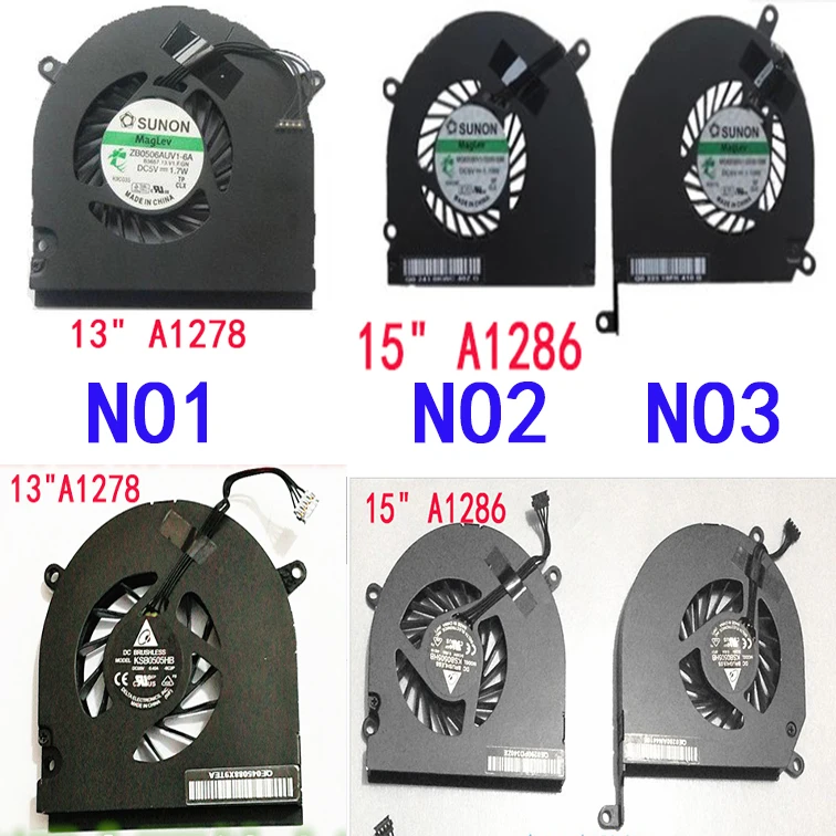 

Fan for Apple Macbook pro a1502 ME864 ME865 ME866 13" A1278 A1342 ZB0506AUV1-6A 15" A1286 MG62090V1-Q030-S99 MG62090V1-Q020-S99