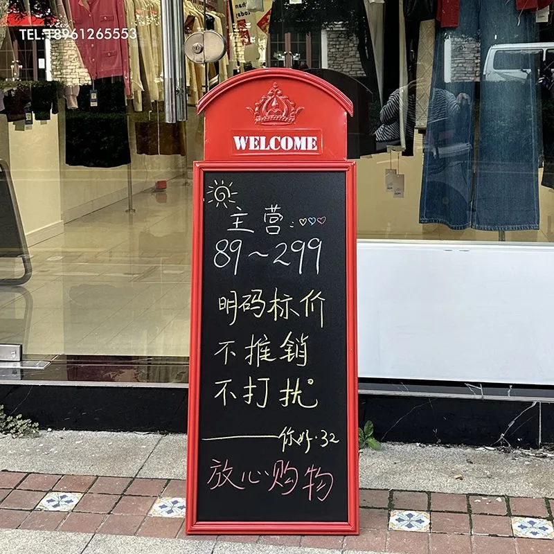 

Wrought iron commercial small blackboard vertical billboard hanging store stall outdoor handwritten menu display board