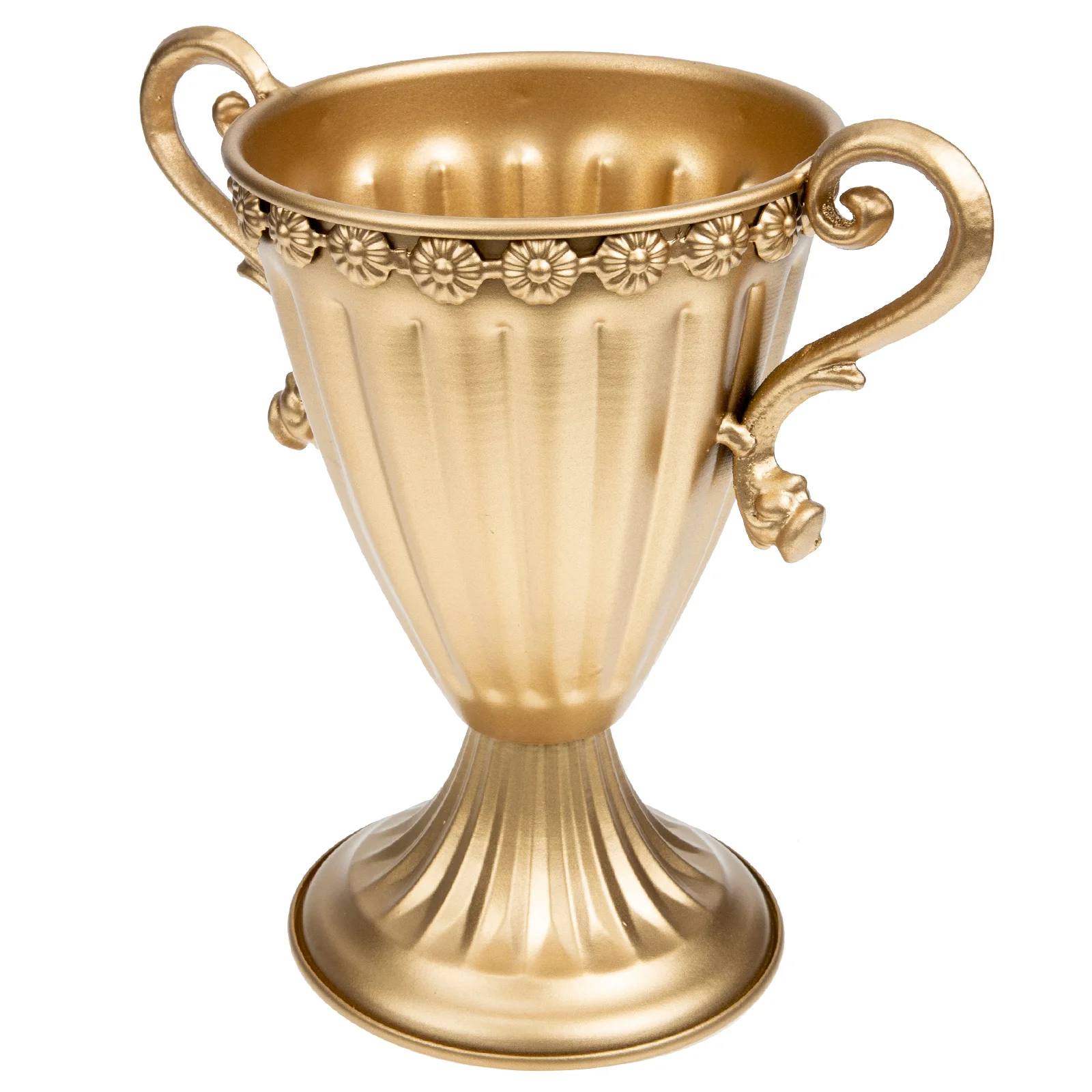 

Vintage Gold Iron Flowerpot Retro Style Wedding Party Decoration Tabletop Vase Ornament Iron Flower Ware Flower Arrangement Ware
