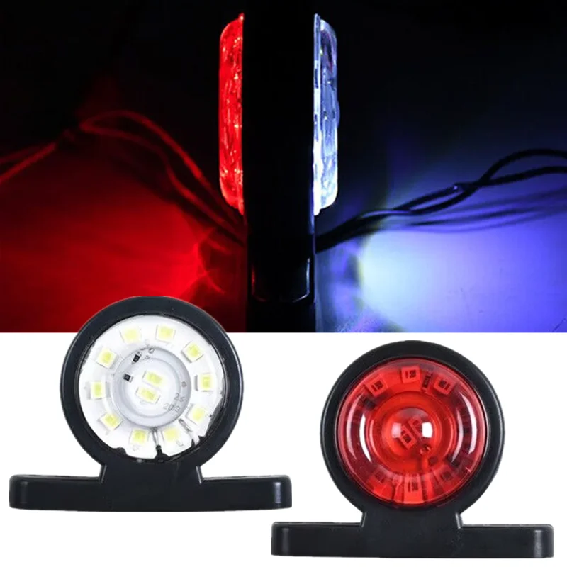 

2PCS Truck Side Clearance Lamp Trailer Outline Marker LED Yellow White Red Double-Sided LED Position Side Lights Rear Tail Light