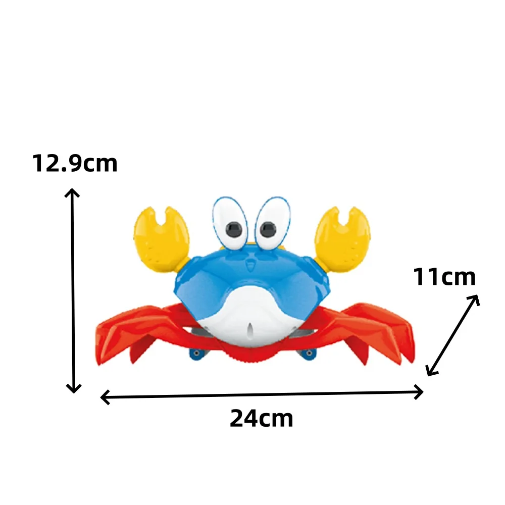 سيحدث موسيقى تجنب العوائق الأوتوماتيكية على شكل سرطان البحر التعريفي الكهربائي وتعلم الزحف لعبة أطفال قابلة لإعادة الشحن
