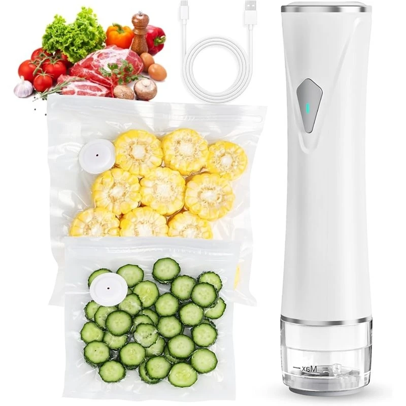[NEW!N92R】 Vacuum Sealer For Food With 30 Reusable Bags, Handheld Machine Featuring Visible Tank, Wireless& Portable Design