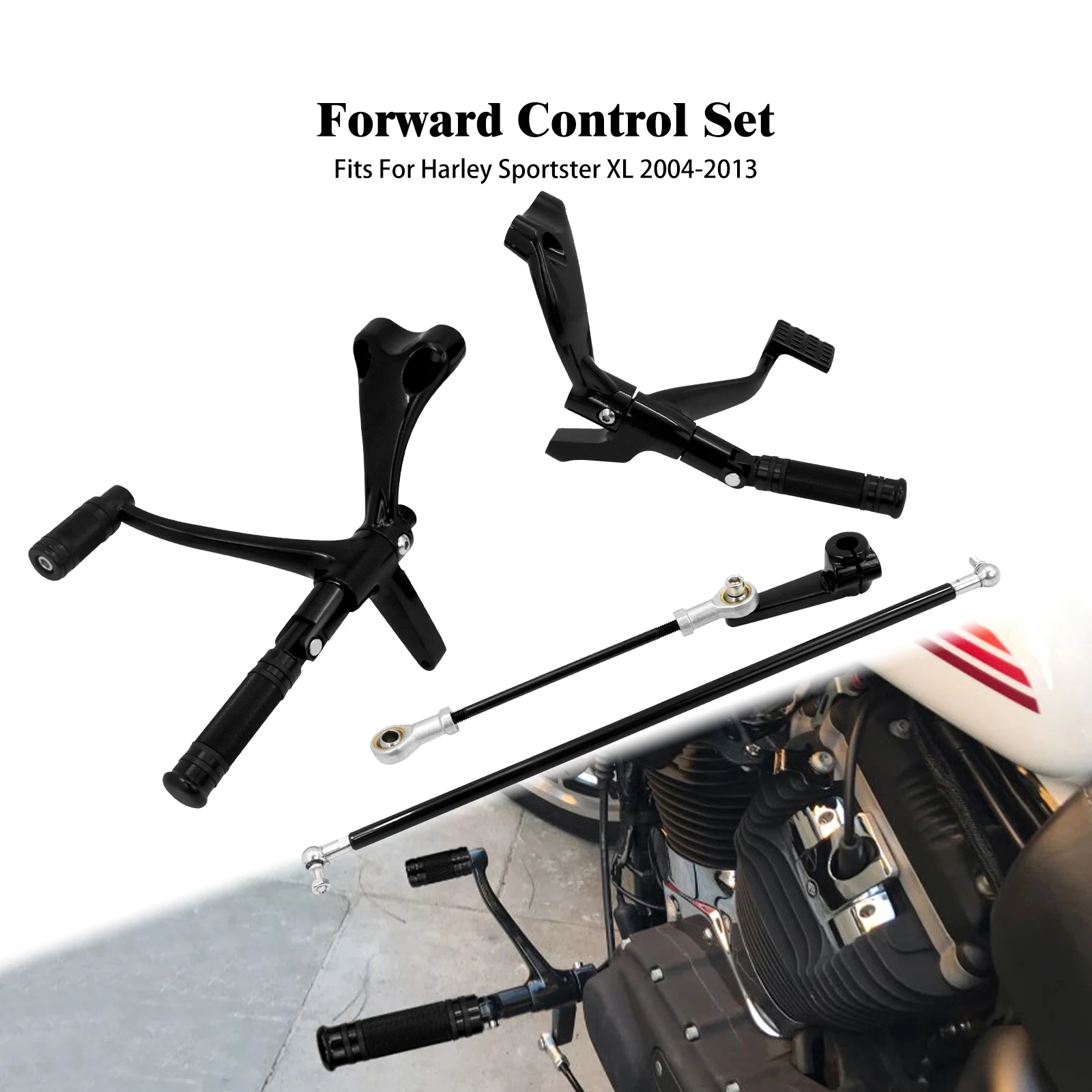 

Motorcycle Forward Controls Complete Kit With Pegs Levers Linkages Forward Control For Harley Sportster XL 883 1200 48 2004-2013