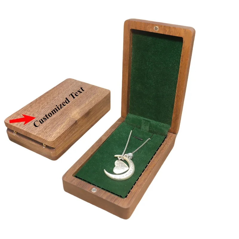 

Handmade Black Walnut Wooden Jewelry Box for Necklace Pendant Storage Display Personalized Optional Storage Box