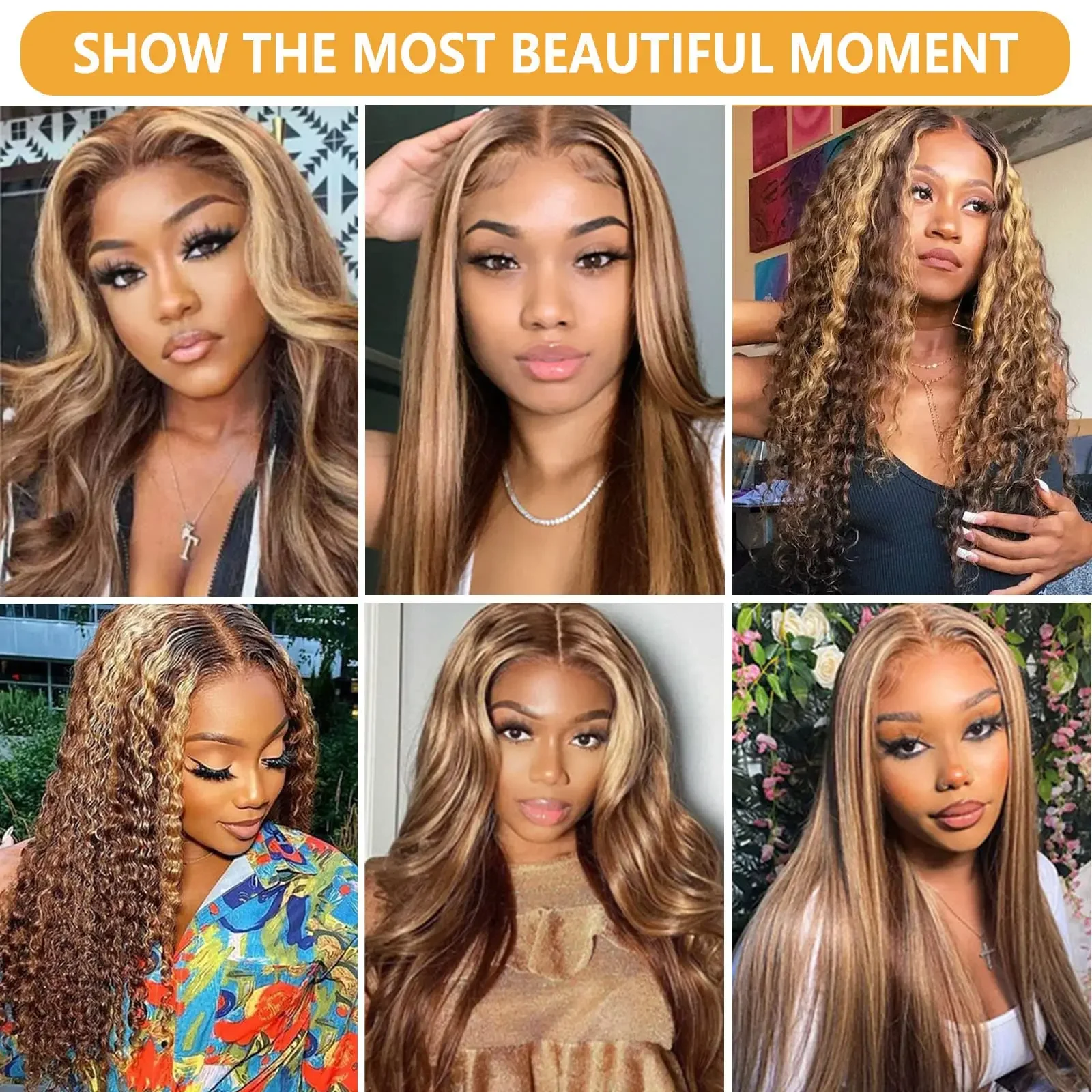 200% Density 4/27 Highlight Body Wave Wigs Glueless Preplucked Baby Hair Brazilian 13x4 Lace Frontal Wigs Human Hair For Women