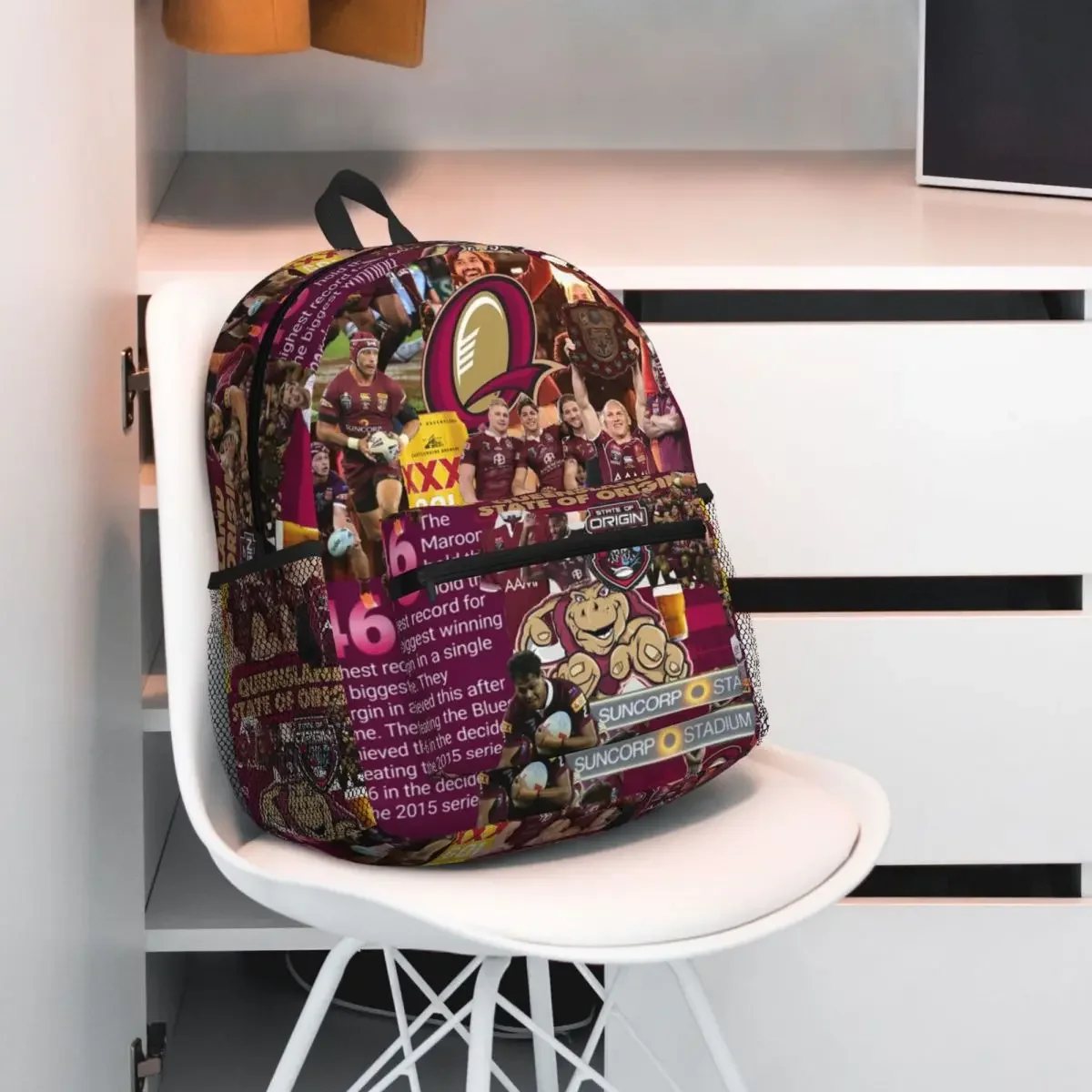

Queensland Maroons Student Backpack School Bag Hiking Travel Daypack for Boys Girls Fashion Bookbag Shoulder Bags