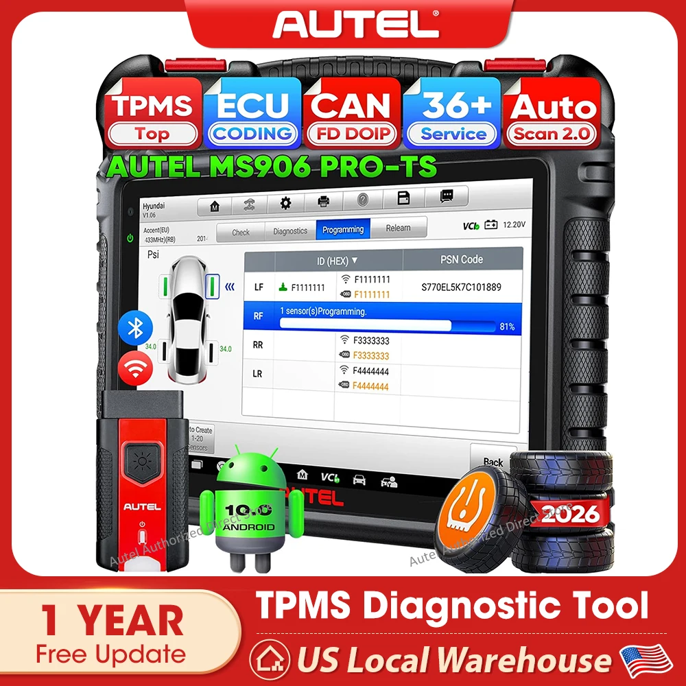 

Диагностический сканер Autel MaxiSYS MS906 PRO-TS TPMS, двунаправленный, 3000+ тестов, DOIP&CAN FD, обновленная версия MS906PRO MS906MAX