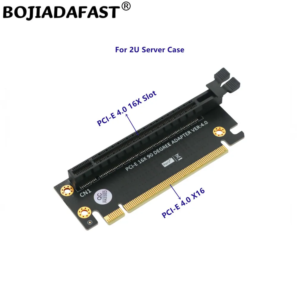 90 Degree PCI-E 4.0 16X To PCIe X16 GPU Riser Adapter Card For 2U Server Computer Case
