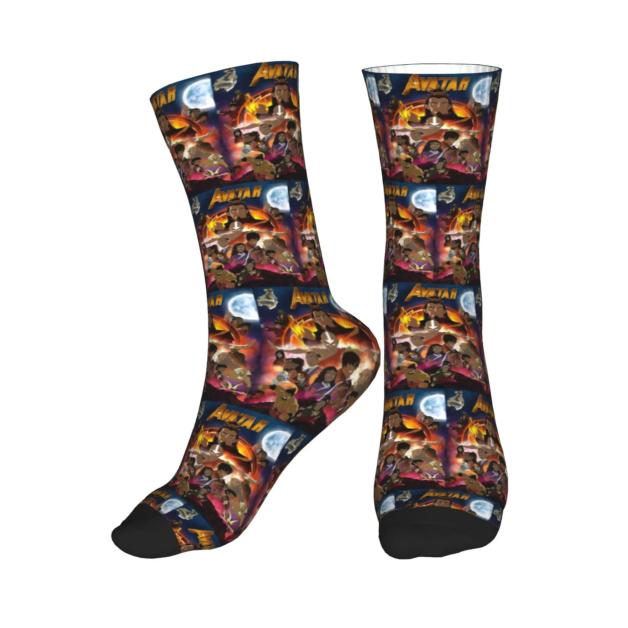 

All Seasons Avatar the Last Airbender Sport Middle Tube Socks Sweat Absorbing Crew Socks Casual Stockings for Men Women