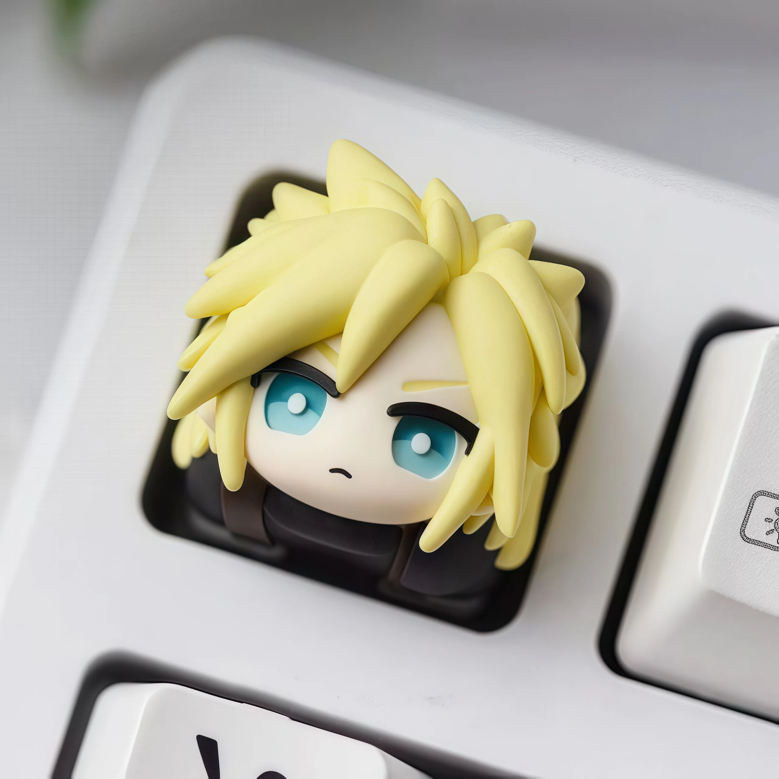 Fantasy adventurer Sephiroth Cloud Strife keycaps, game themed keycaps for mechanical keyboard, artisan keycaps,