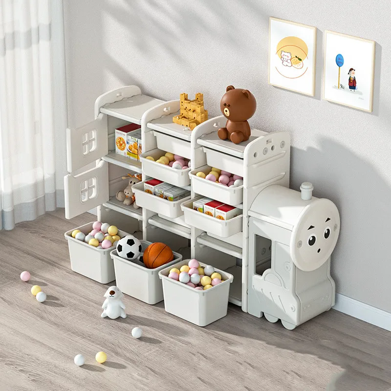 

Children's Toy Storage Rack Baby Classification Sorting Storage Locker Bookshelf Picture Book Rack Vertical Against The Wall