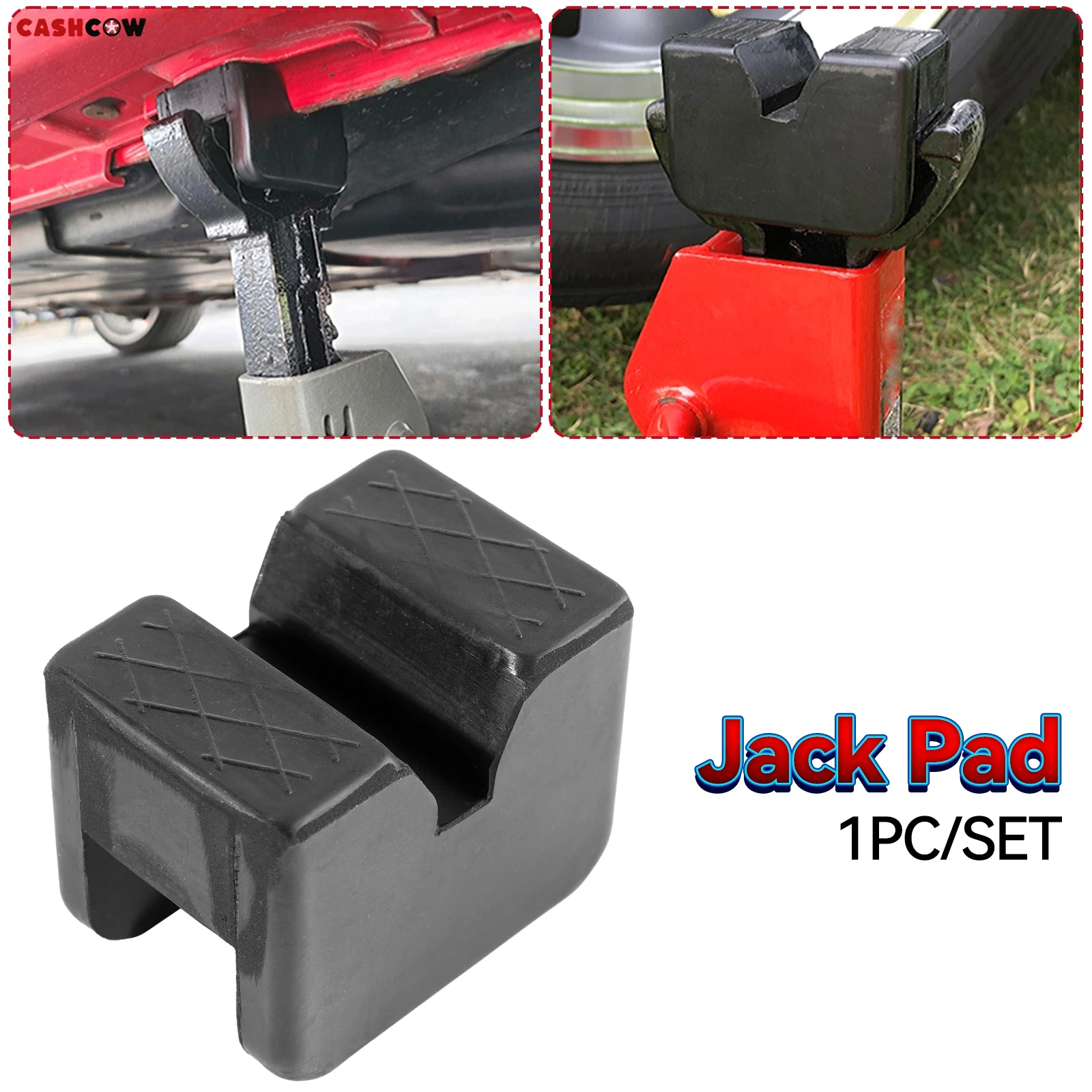 Universal Car Rubber Slotted Guard Jack Stand Pad Support Block Lifting Lift Frame Rail Pinch Protector Anti-Slip Floor Cushion