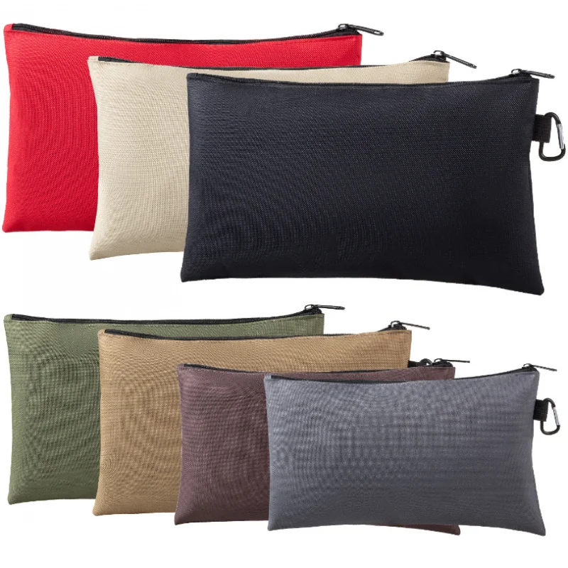 Oxford cloth large-capacity tool bag with hardware hooks, scratch-resistant and wear-resistant, multifunctional portable zipper