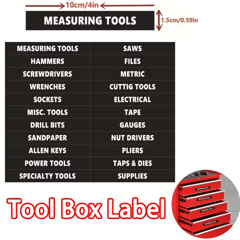 22-Piece Heavy Industrial Strength Duty Tool Box Stickers, Durable stickers for Garage & Studio Finishing，Easy to classify