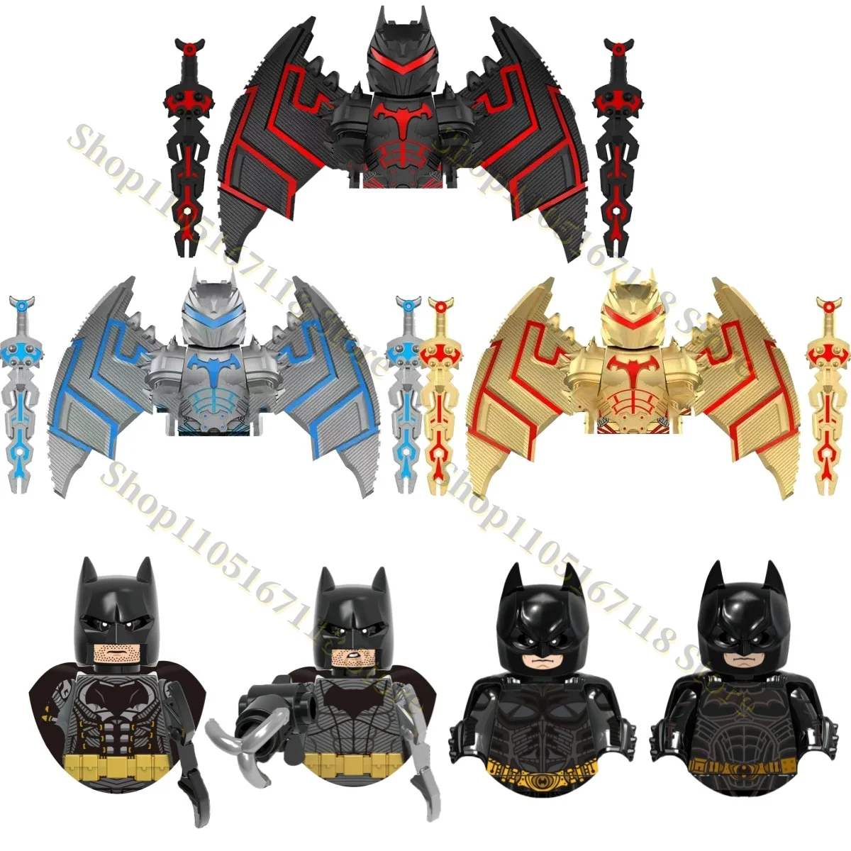 

Строительные блоки Супергерой Мини-классические персонажи Детский праздничный подарок Кирпичная игрушка Бэтмен Hellbat