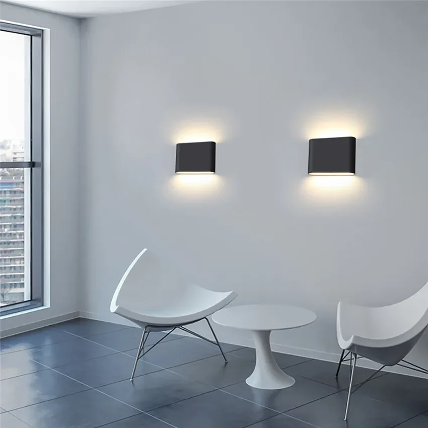 DC12-24V Wall Light Aluminum 6W 12W Indoor Wall Lamp IP65 Waterproof Up Down Corridor Lights for Home Stairs Bedroom Bedside