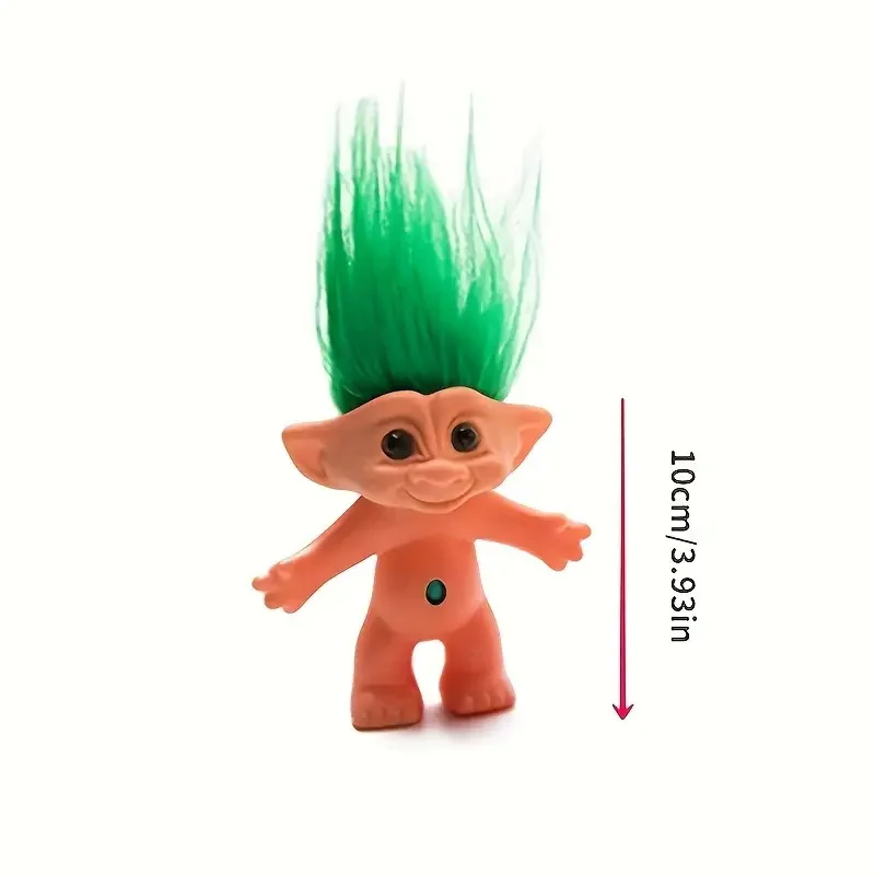 Top Selling Lucky Doll Vintage Troll Figure Dolls Colorful Hair Anime Action Family Members Models Funny Kids Toys Children Gift image 2
