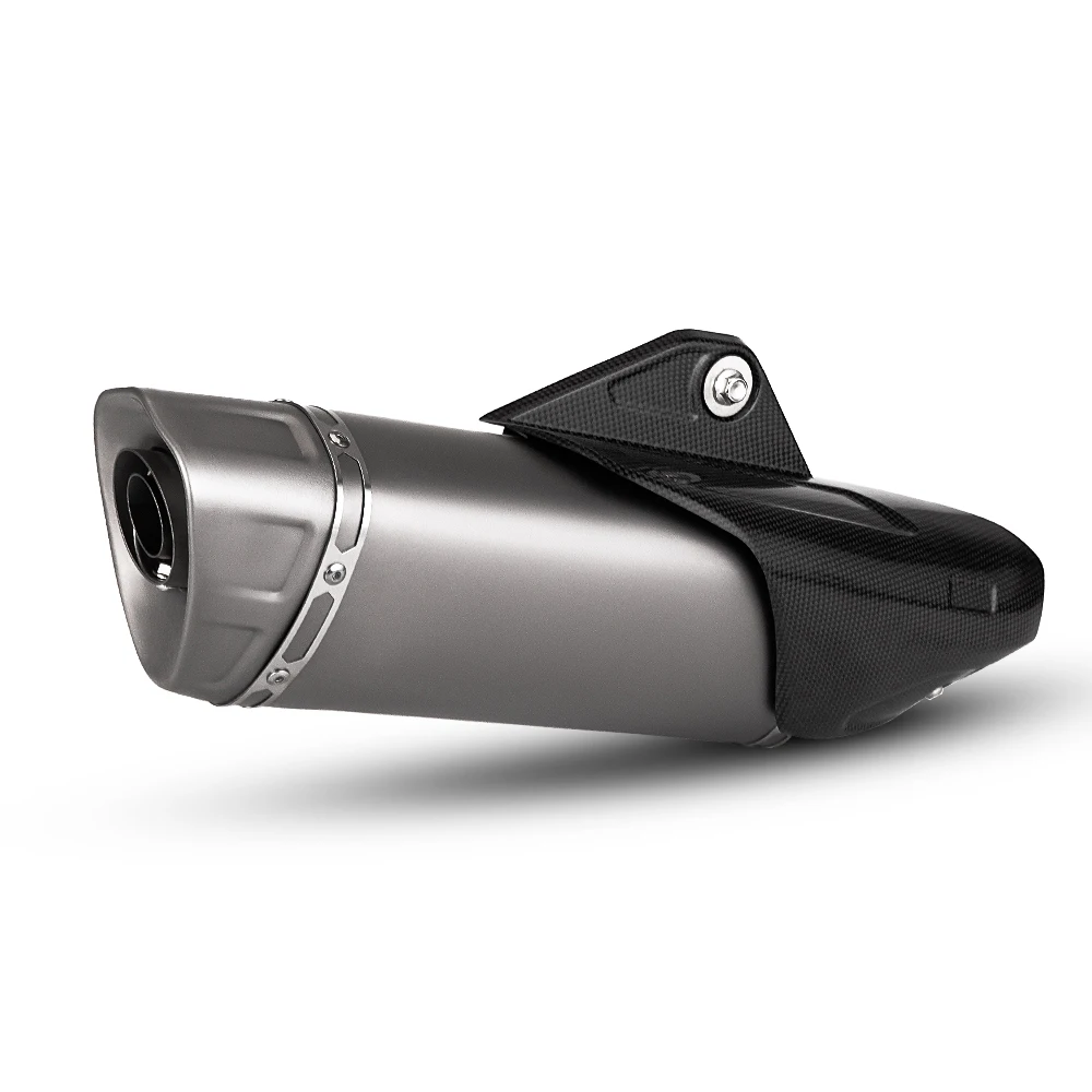 

Titanium Alloy Motorcycle High Performance Muffler Universal 51MM Motorcycle Exhaust Muffler with Carbon Fiber Cover