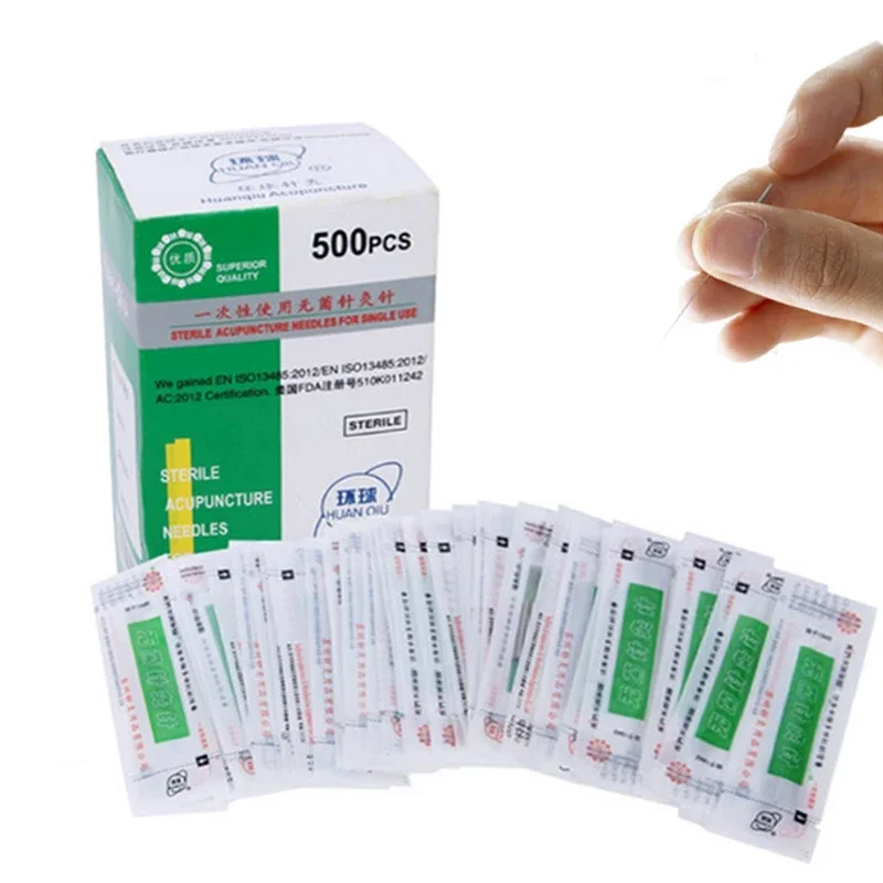 500Pcs Sterile Deisposable Acupuncture needle Huanqiu Acupoint Byeauty Health Body Massage with Plastic gudin tube