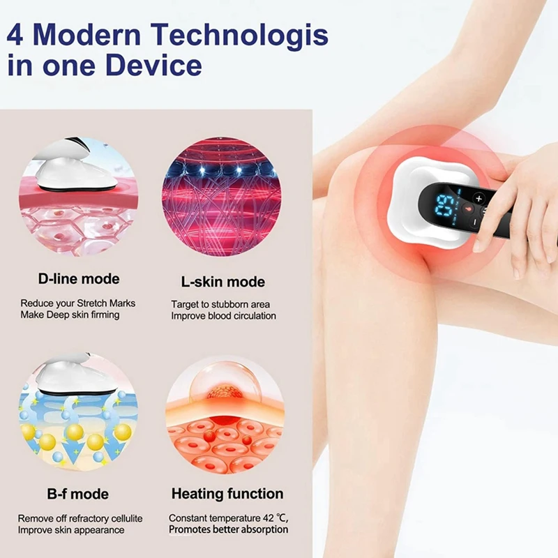 FULL-4 Heads Pro Max versi selulit pijat, pembentuk tubuh tanpa kabel untuk lengan, kaki, punggung.