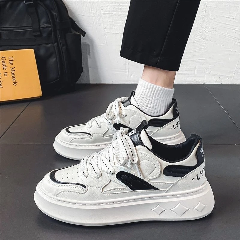 

Мужские весенне-осенние белые кроссовки на толстой подошве, модная повседневная спортивная обувь, увеличивающая рост для мужчин