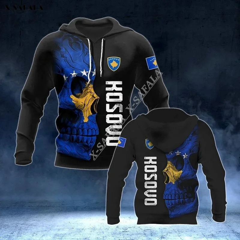 

Love KOSOVO Flag Skull Map 3D Printed Zipper Hoodie Man Female Pullover Sweatshirt Hooded Jacket Jersey Tracksuits