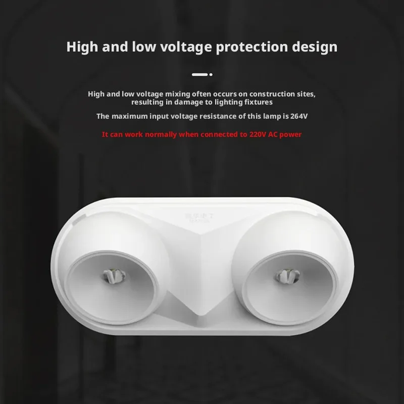 Fire Emergency Lamp Waterproof All Plastic Universal Cat Eye Light 36v220v Dual Head Light IP68 Evacuation Emergency Lighting