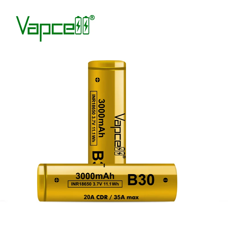 

Vapcell B30 18650 3000mah 20A 3.7V Rechargeable Battery Lithium Ion Batteries for Flashlight