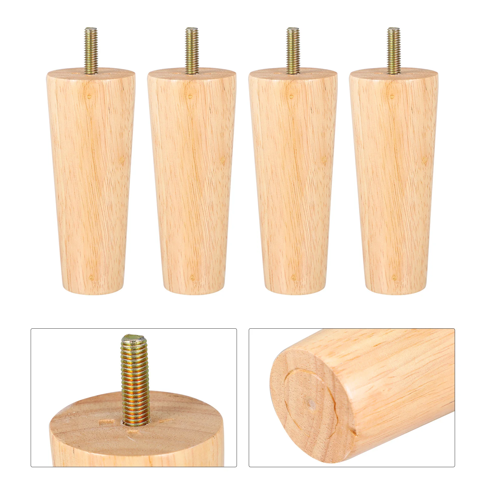 

4 Pcs Wooden Furniture Legs Tapered Table Sofa Replacement Chair Feet High Quality Smooth Surface Floor Protection