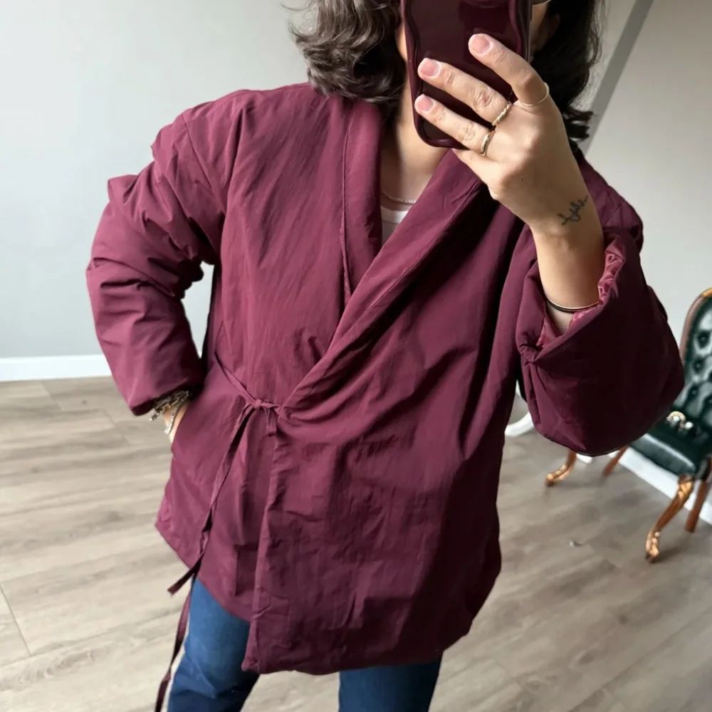 

Women's autumn new retro double-placket kimono-style cotton-padded coat