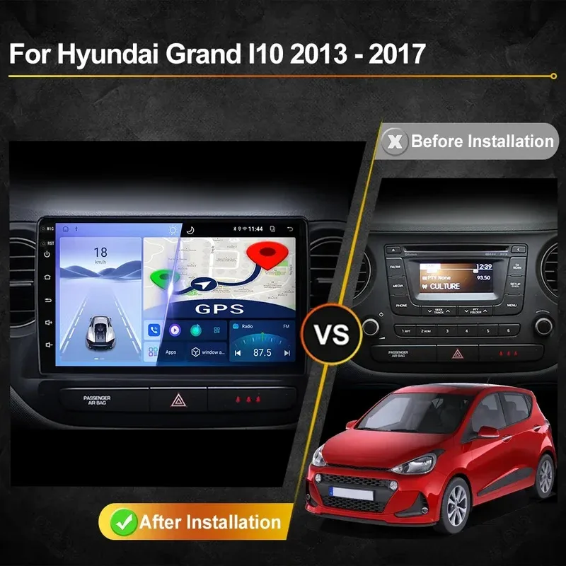 For Hyundai Grand I10 2013 - 2016 Android Car Radio Automotive Multimidia Player Navigation GPS Carplay Touch Screen Auto Stereo