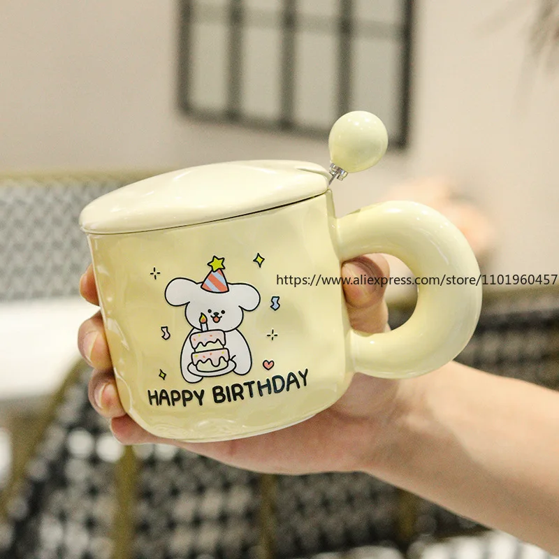 

Симпатичный щенский торт, ценная кружка с крышкой, ложкой, керамической чашкой, подарок для девочек, эффектный подарок на день рождения