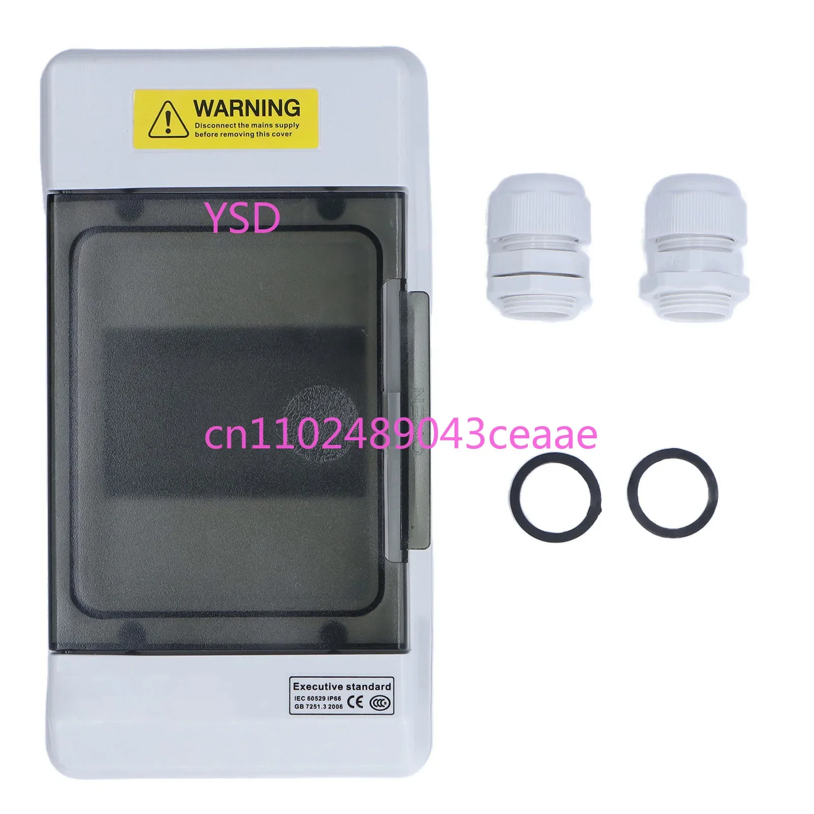 

Waterproof Distribution Box 4 Way Plastic Junction Case with Transparent Cover DIN Rail Mount Electric Junction Box