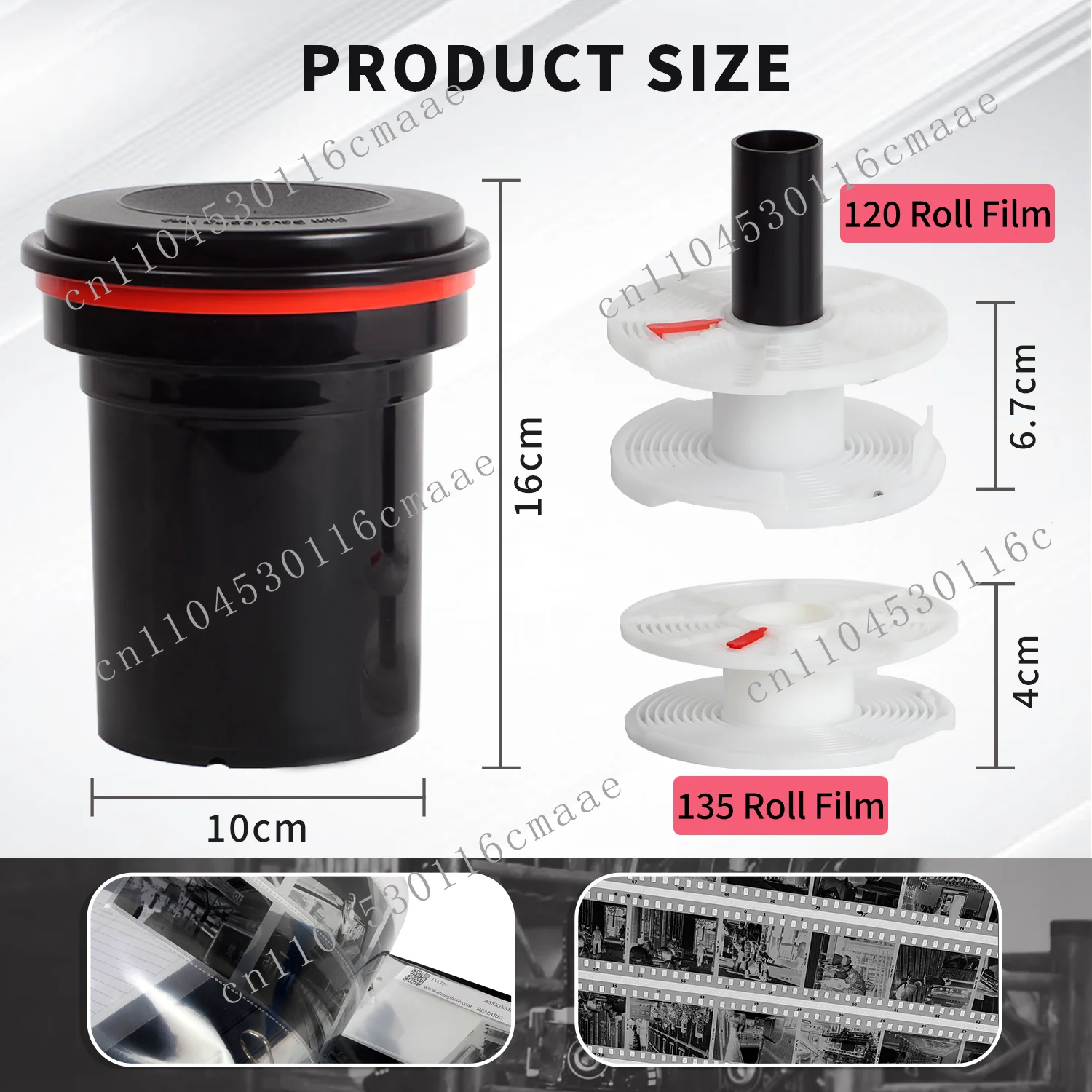 Professional Photo Accessories 120 127 35mm Film Developing Tank 2 Spiral Reel for Darkroom Processing Film