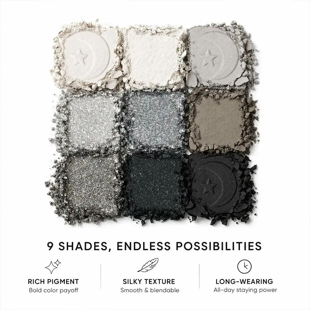Matte Lidschatten-Palette, hochpigmentiertes Lidschatten-Puder, kreieren Sie einen neutralen Augen-Look, Smokey Eyeshadow, schwarzes, glänzendes Augen-Make-up – Detail 10