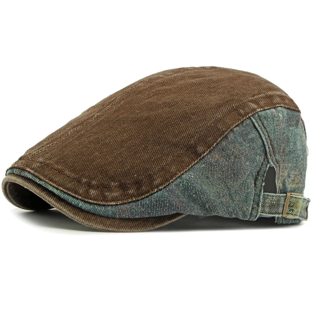

HT4788 Mens Berets Women Spring Summer Autumn Cotton Cap Retro Patchwork Artist Painter Beret Hat Male Female Ivy Flat Beret Cap