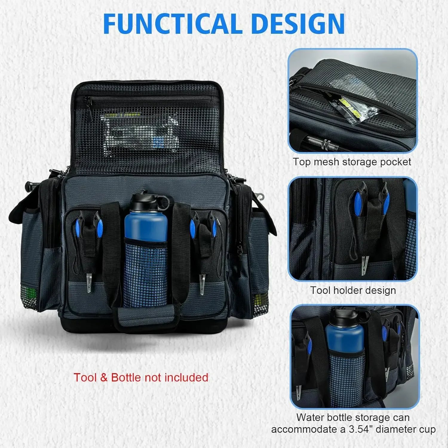 

Goture 52L Fishing Tackle Bag 600D Oxford Fabric Waterproof Large Capacity Multifunctional Pack Outdoor Storage Bag 48*31*35cm