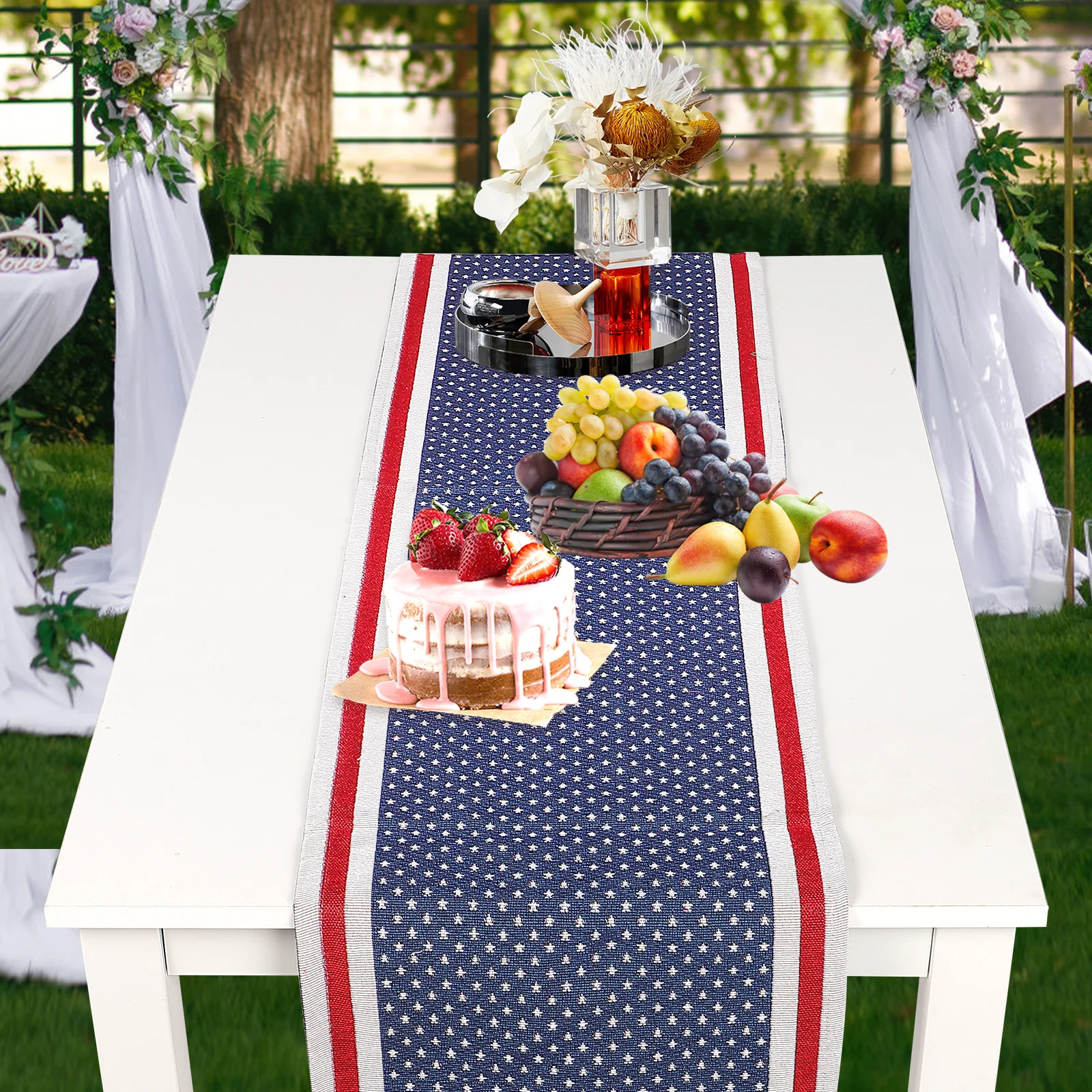 

Скатерть с американским флагом 33x180 см, патриотическая скатерть премиум-качества, свадьба, день рождения, банкет, домашний декор для кухни и вечеринки