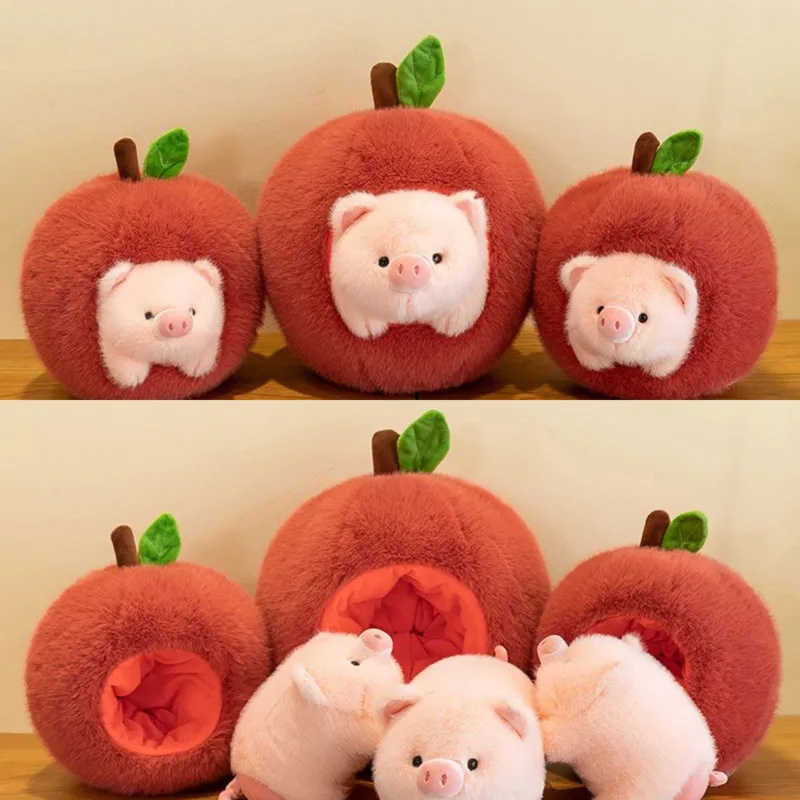 

Y2K Apple Piggy Doll Plush Toy NEW Cartoon Anime Cute And Fun PP Cotton Detachable Children's Cloth Doll Unisex Gift For Friends