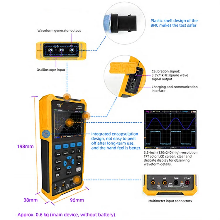 70Mhz 2500 Ms/s Real-Time Sample Rate Scopemeter HT-780C Handheld Digitale Multimeter Oscilloscoop Oem Odm
