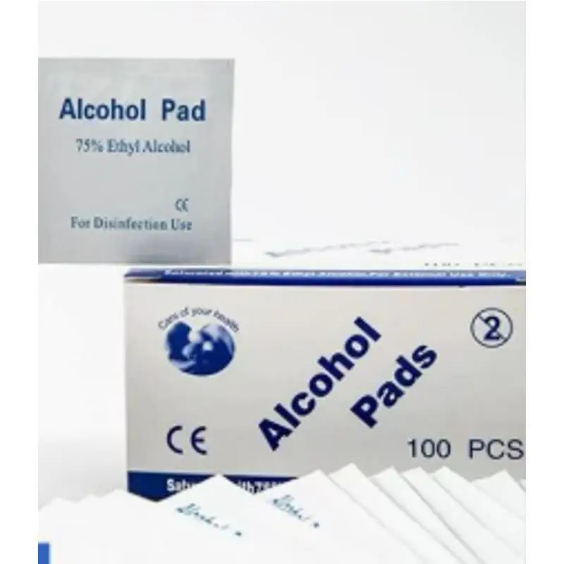 100 Uds almohadillas de preparación de Alcohol portátiles hisopos desinfectantes toallitas limpiador 70% contenido de Alcohol adecuado para limpieza de teléfonos móviles