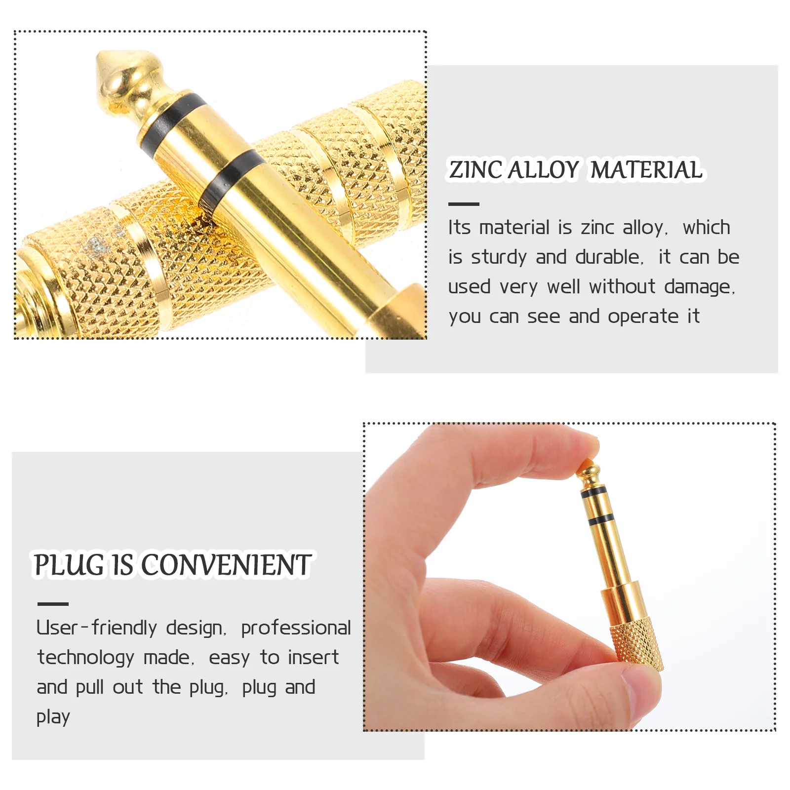 4 Pcs Adapter Headphone Jack for Mini Microphone Connector Converter Zinc Alloy 35mm Instrument