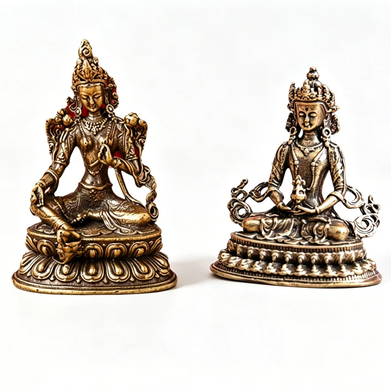 Aprox 5.2CM Height Green Tara Small Copper Statues Tantric Statues Buddha Statue Buddhism Buddhist Figure Figurine Desktop Craft
