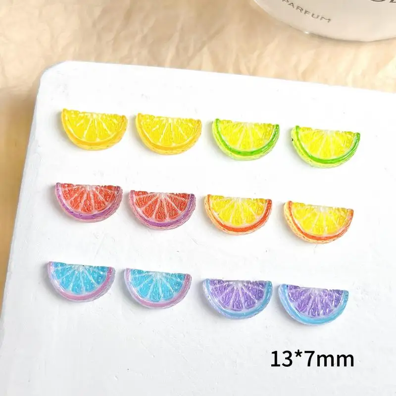 Creative Orange Slices Resin Nail Art Decorations Simulated Luminous Grapefruit Nail Charms for DIY Hairpin Nail Accessories